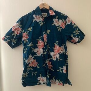 Cooke Street Honolulu Floral Pink and Blue Floral Small Hawaiian Shirt